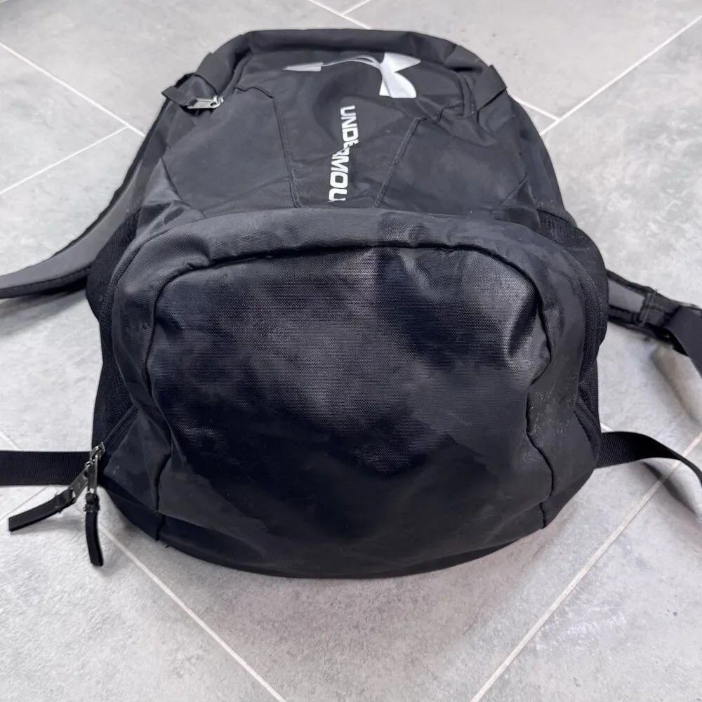 Under Armour Hustle 3.0 Backpack Black UA Storm Laptop Gym School VGUC